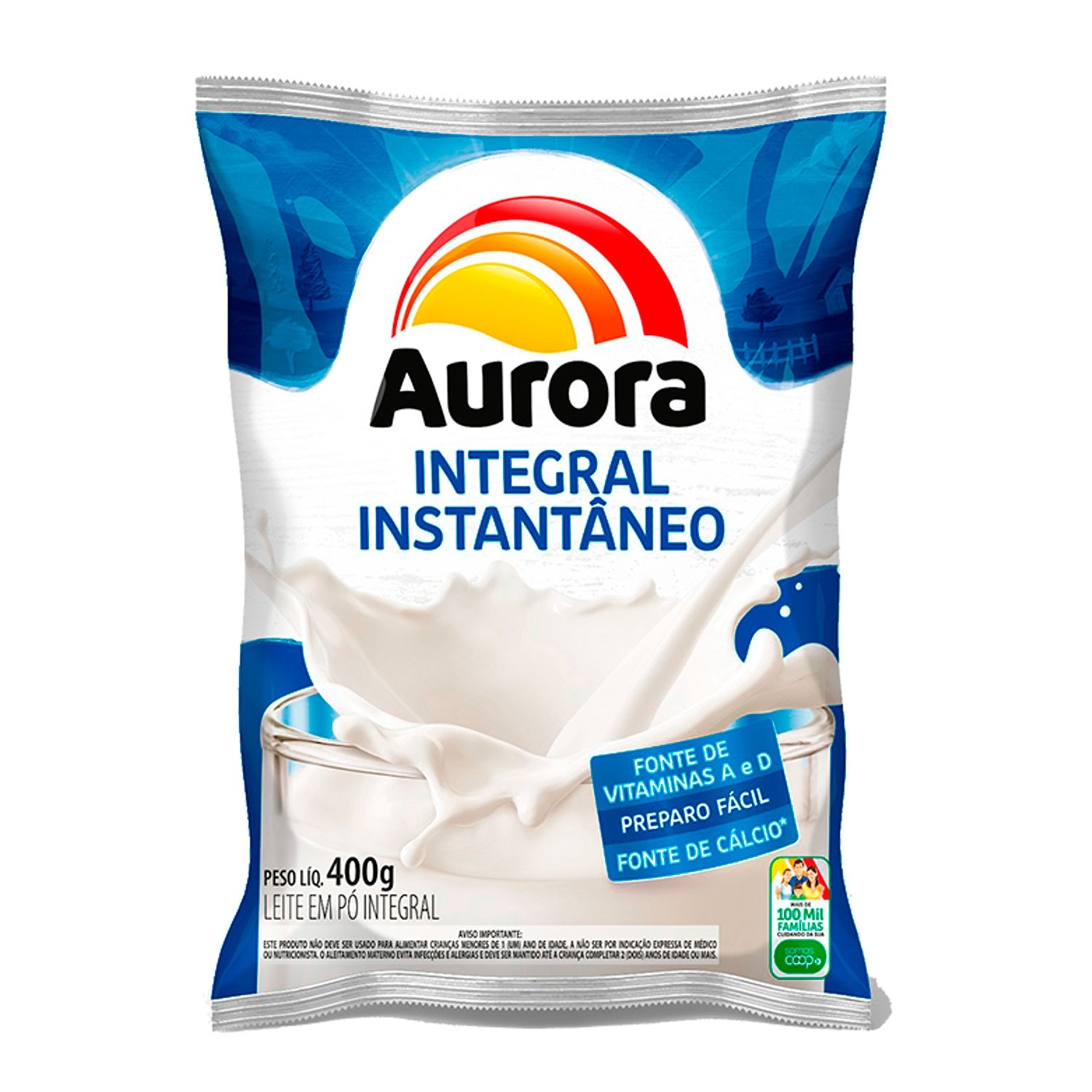 Ponto Certo Conveniência | LEITE EM PÓ INTEGRAL INSTANTÂNEO AURORA 400G